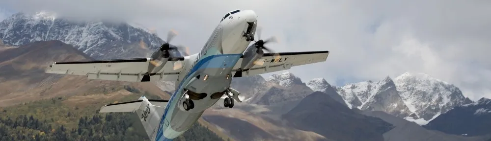 Décollage d’un ATR à Mestia, en Géorgie